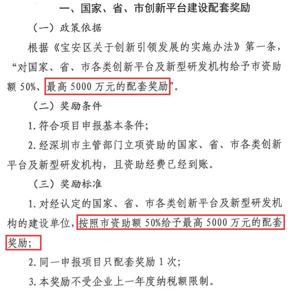 5000萬項目申報獎勵！寶安區(qū)創(chuàng)新平臺及相關(guān)機構(gòu)有福了！